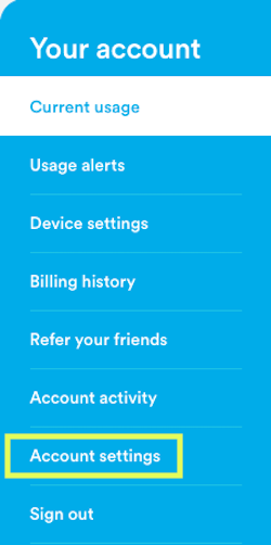 Account settings