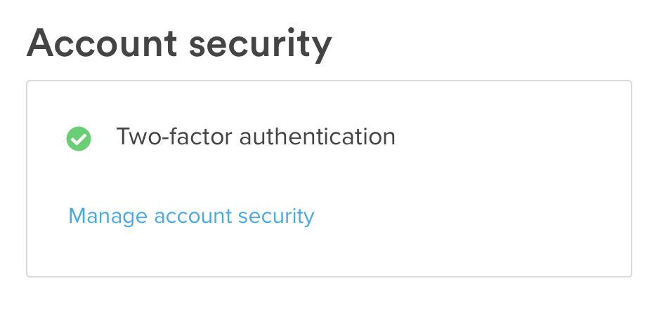 Manage account security